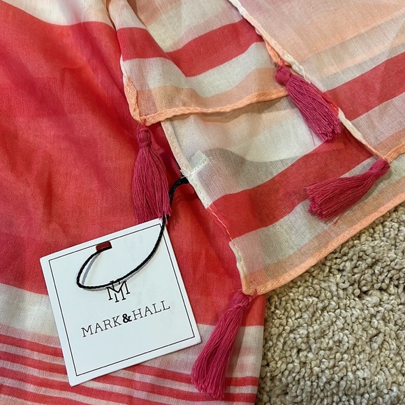 Mark & Hall- Pink Stripe Scarf- New With Tags - Picture 2 of 5